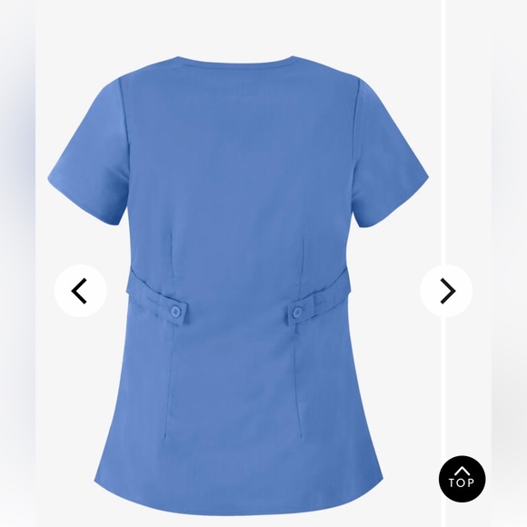 Grey’s Anatomy by Barco Ceil Blue XS Riley Set.Mock wrap V-Neck Scrubs Top&Pants - Picture 3 of 11